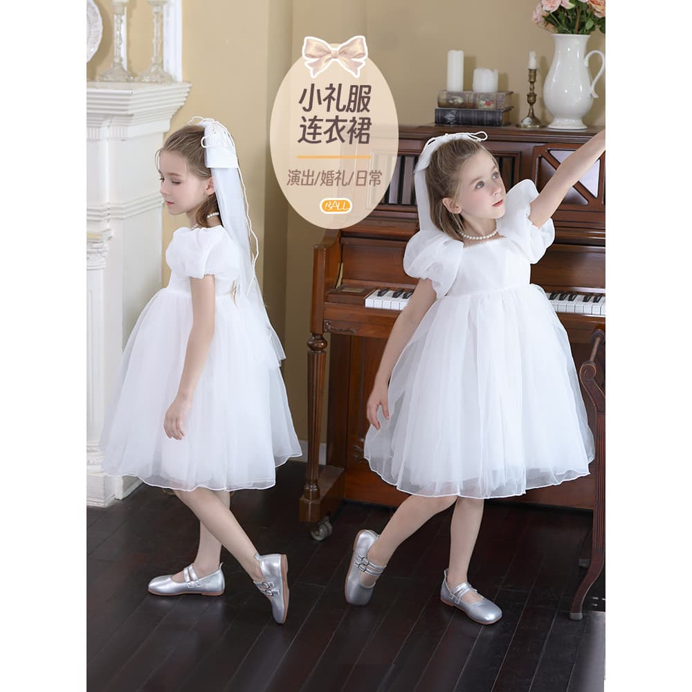 Meninas vestido de princesa crianças aniversário High-End flor menina vestido de casamento Pettiskirt menina Piano desem