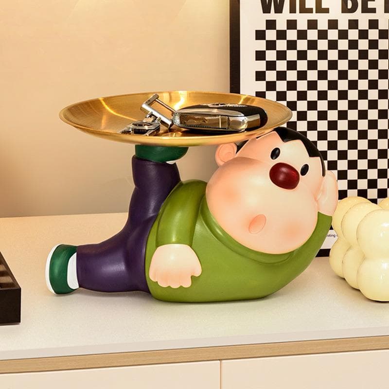 Bandeja de armazenamento de chave de entrada ornamentos casa sala de estar decorações Desktop dos desenhos animados boni