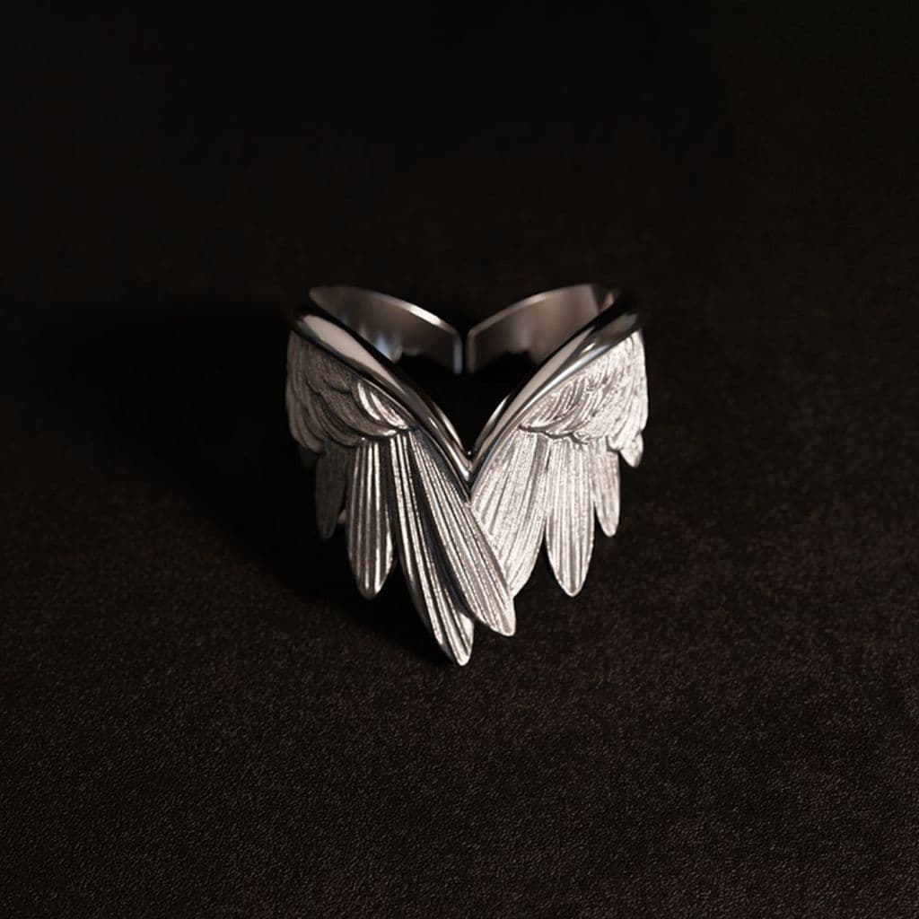 Anel Asa de Anjo para Homens, Moderno e Único, Estilo Minimalista, Anel Criativo com Design de Pena.