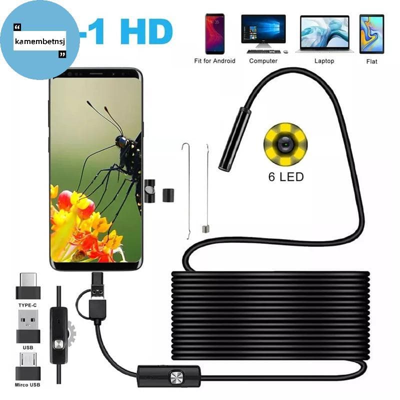 Câmera Endoscópica Android KAM 5.5 Mm , Boroscópio Micro USB/Tipo C 3 Em 1 , BR À Prova D'água