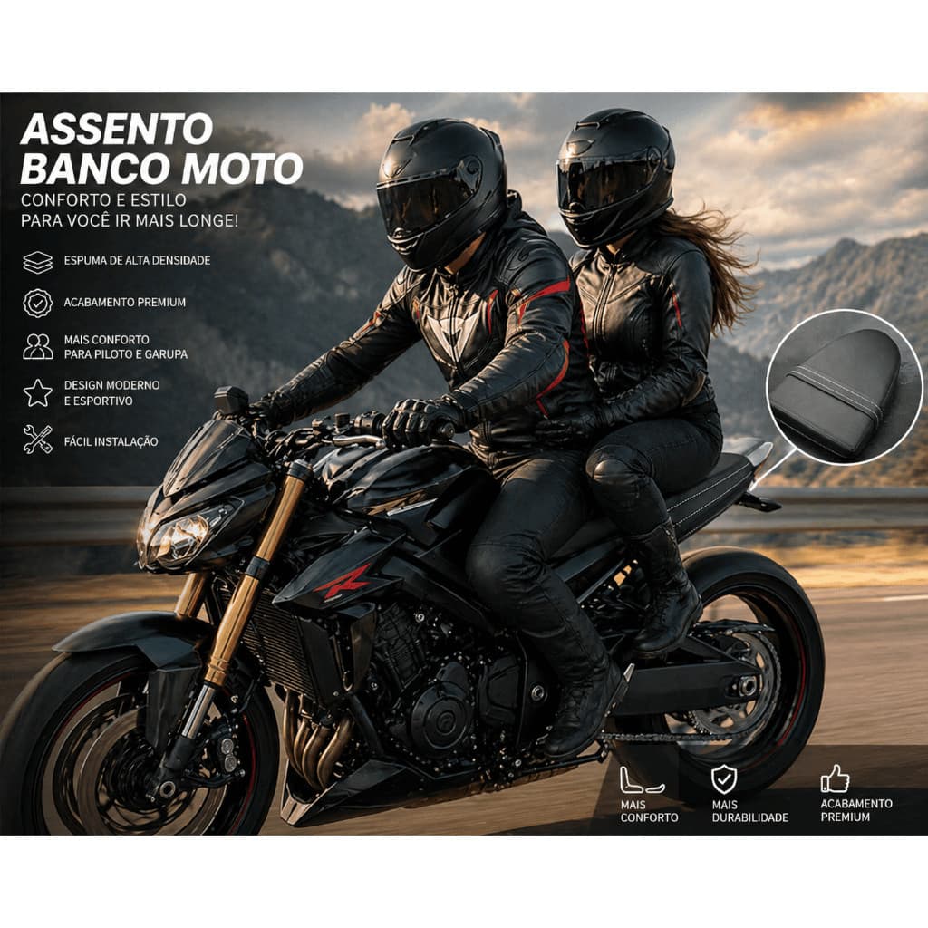 Almofada Para Moto Conforto Premium Antideslizante Reduz Impactos Em Longas Viagens