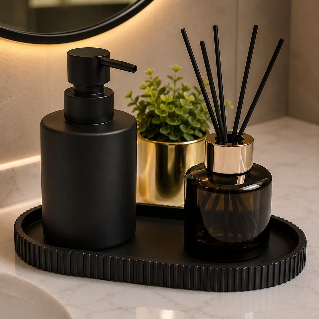 Bandeja Decorativa Organizadora Porta Joias Chaves Banheiro Lavabo Aparador Moderna Premium 20cm