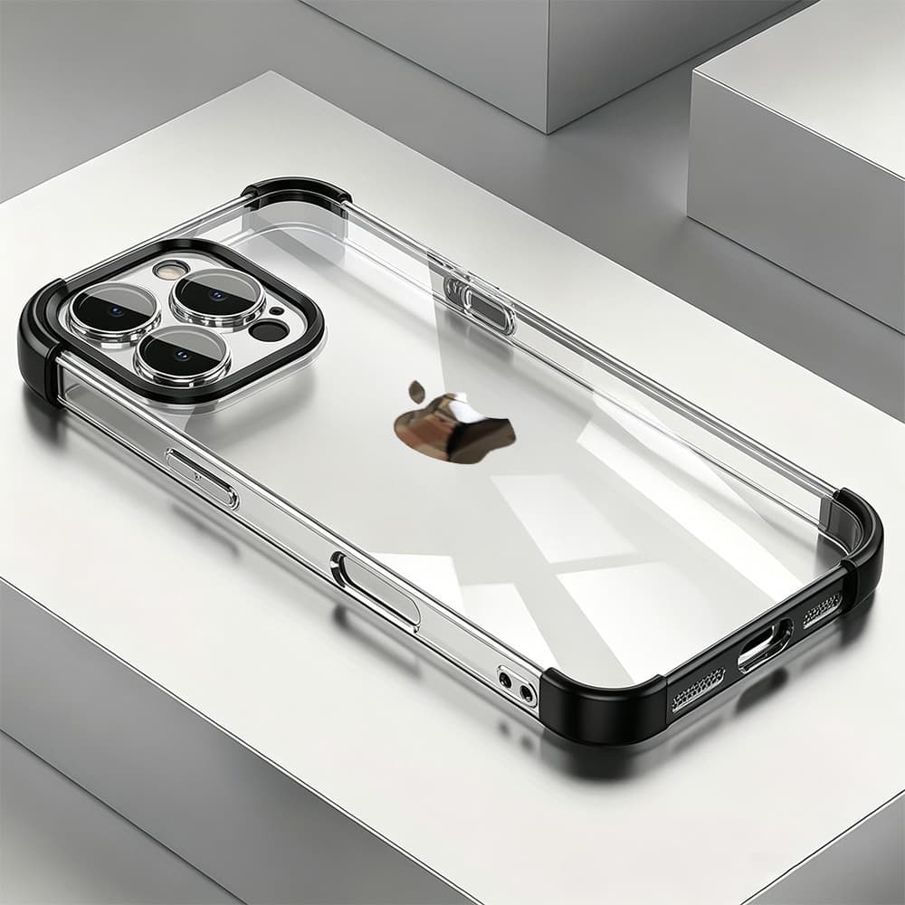 Capa de Silicone Transparente Almofada de Ar Nos Quatro Cantos Anti Impacto Para iPhone 17 Air 16 15 14 Plus 13 12 11 SJ