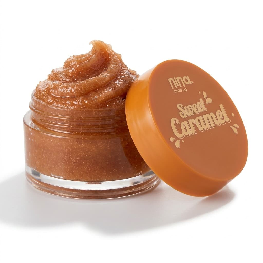 Esfoliante Labial Nina Make Up Lip Scrub Sweet Caramel Hidratante Creme Boca Renovacao Maquiagem