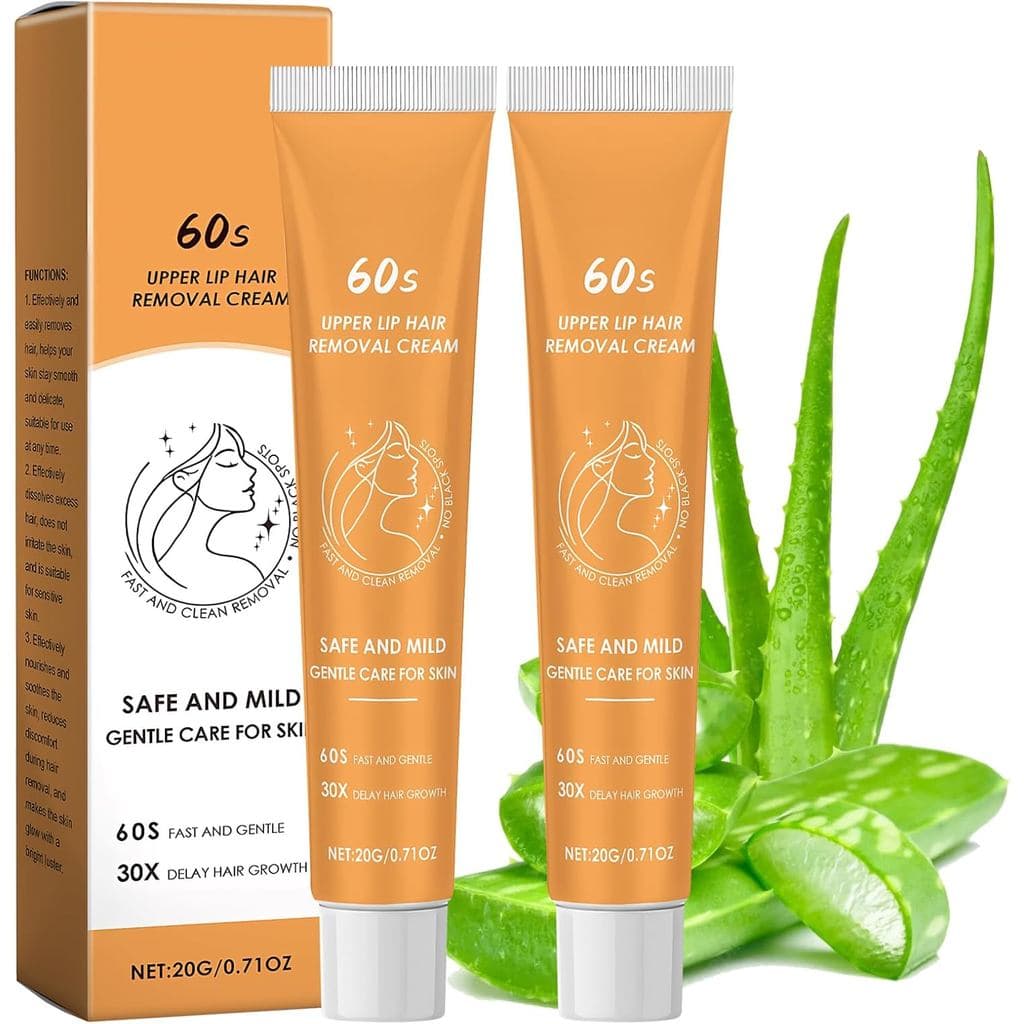 Pacote com 2 Cremes Depilatórios Faciais, Creme Suave para Remoção de Pelos para Mulheres, Retarda o Crescimento dos Pel