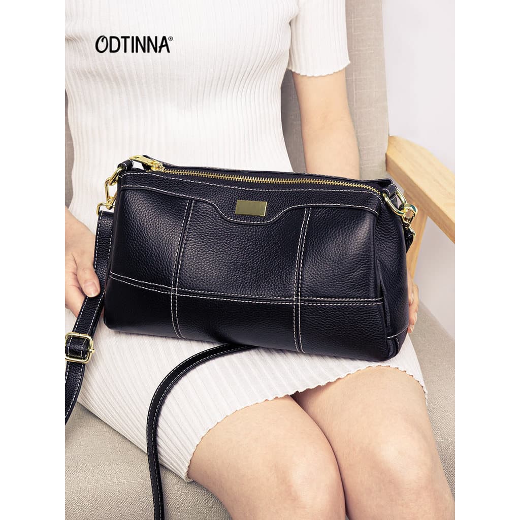 Bolsa feminina de couro genuíno, bolsa grande de grande capacidade 2026, novo estilo, moda All-Match, bolsa de ombro tra