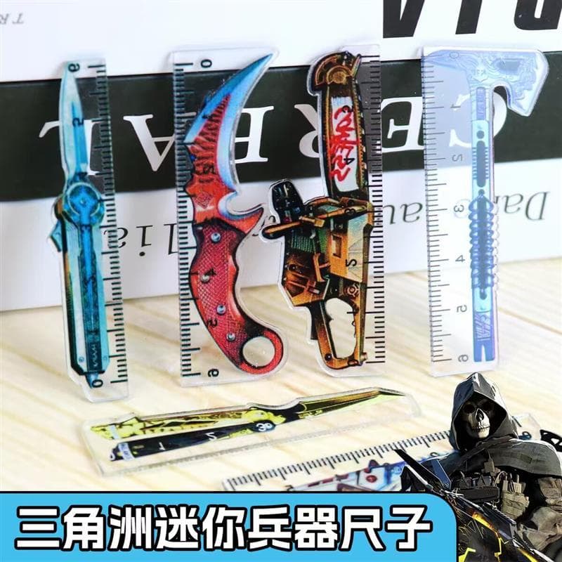 6 conjuntos Delta arma móvel régua acrílico Mini régua estudante régua de plástico pintura fabricante