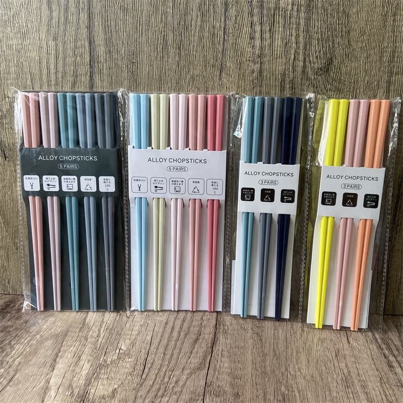 Morandi Cor Sem Pintura Pauzinhos Octogonais Japoneses Resistentes a Altas Temperaturas Conjunto de Pauzinhos de Liga An