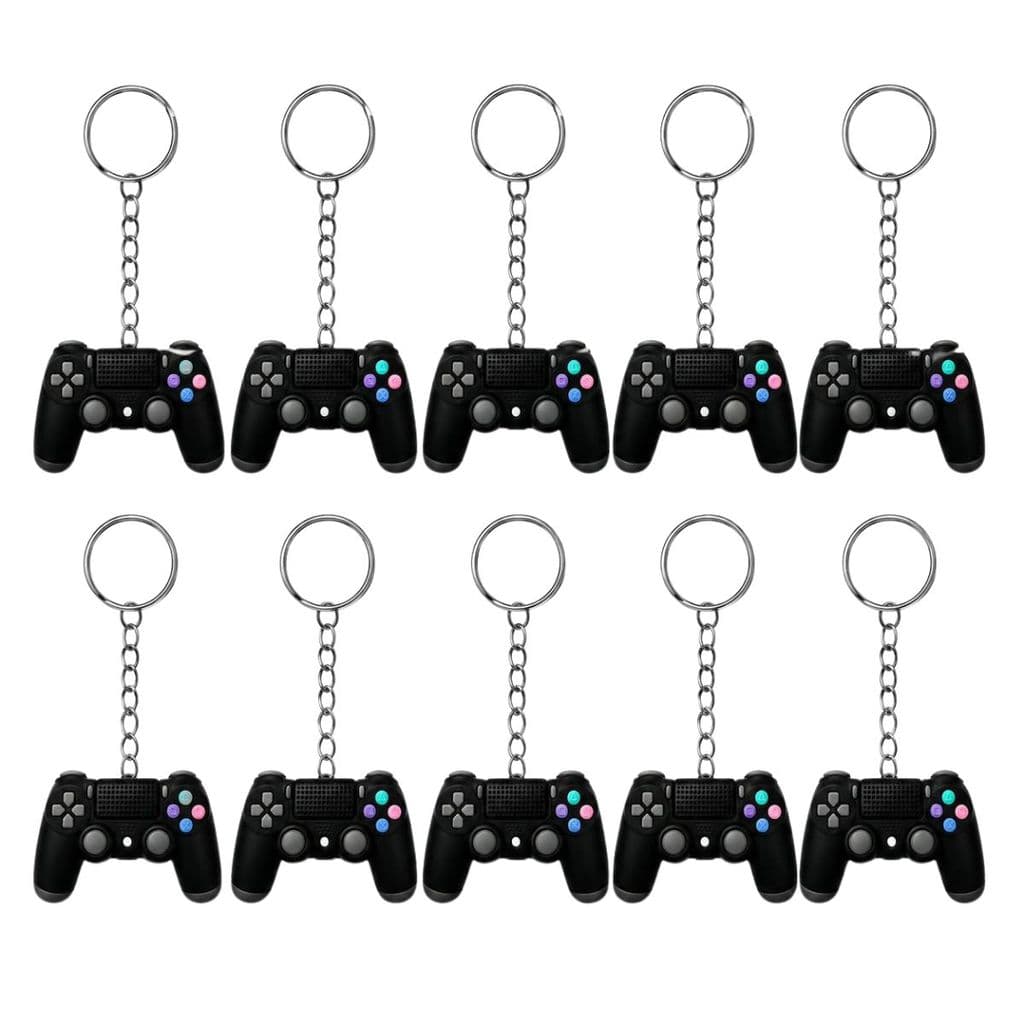 Kit 10 Chaveiros Controle Ps4 Gamer Borracha Lembrancinha Preto