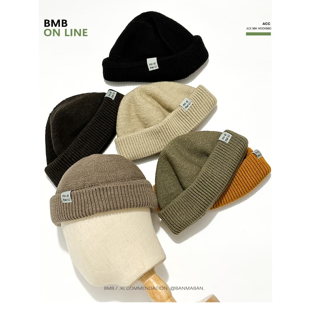 Chapéu de malha sem aba masculino feminino outono inverno melancia Yuppie senhorio chapéu melão pele amarelo Sichuan cha