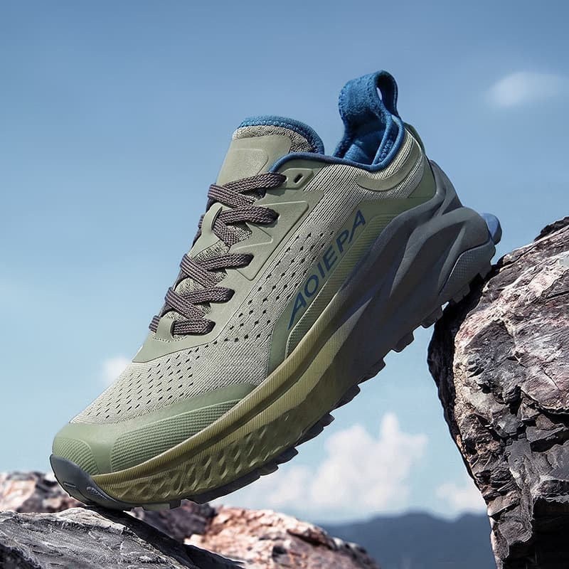 Sapatos de caminhada masculinos ao ar livre Cross-Country tênis de corrida largos pés gordos amplos último sola grossa A