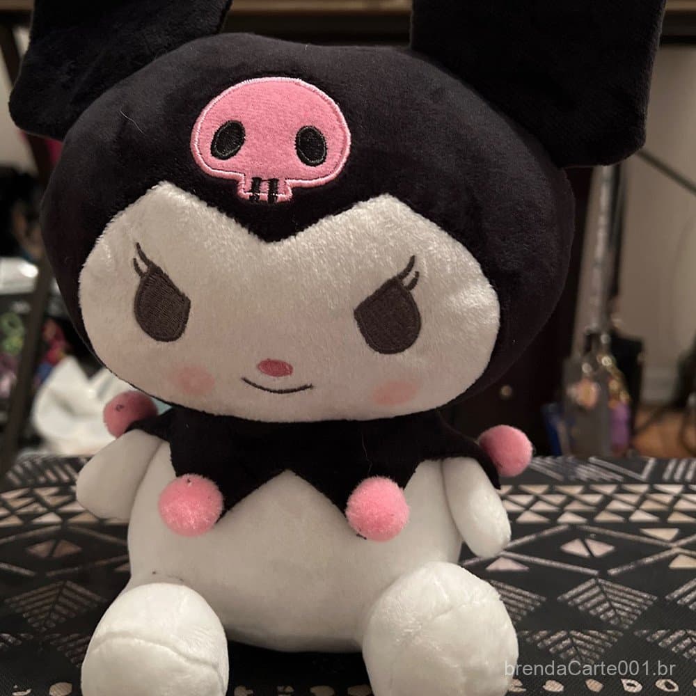 Sanrio Kuromi Plush Toy Cartoon Boneca De Pelúcia Confortável E Macia