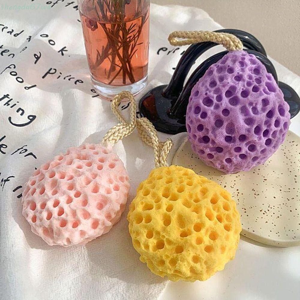 Bola De Banho De Esponja SHENGDA , Escova De Massagem Esfoliante Macia , Formato De Queijo Em Favo De Mel . Limpeza Femi