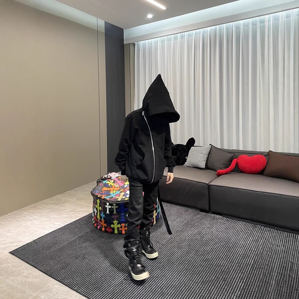 2024 Original Dark Classic RO Style Wizard Hat Unissex Jaqueta com Capuz de Zíper Inclinado Estilo High Street