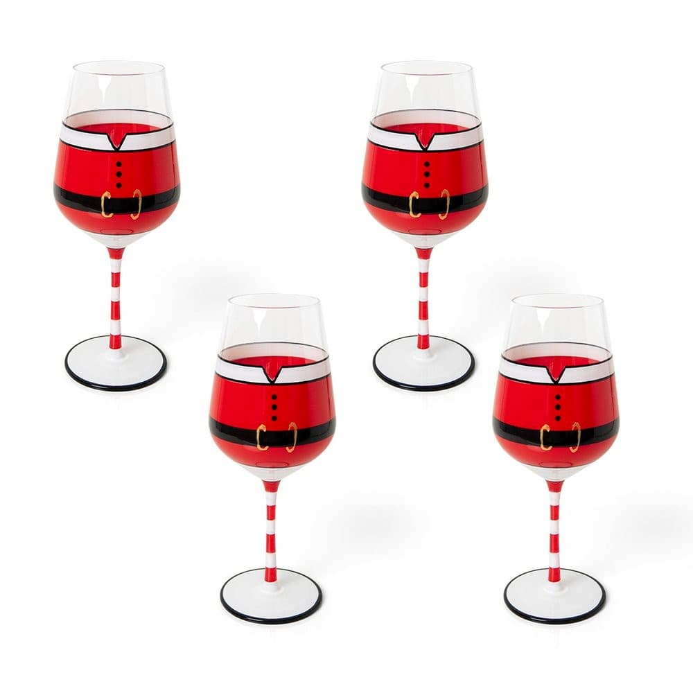 Taça Copa e Cia 4 Peças Christmas 510ml em Vidro Gold