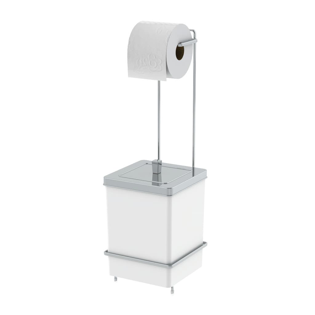 Lixeira Quadrada 6,5 Litros e Suporte P/Papel Higiênico