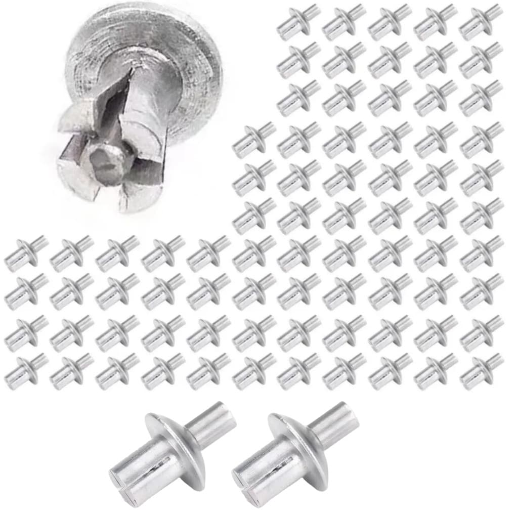 REBITES FIXADORES GRAMPOS EM ALUMINIO 11MM - KIT 100 PEÇAS