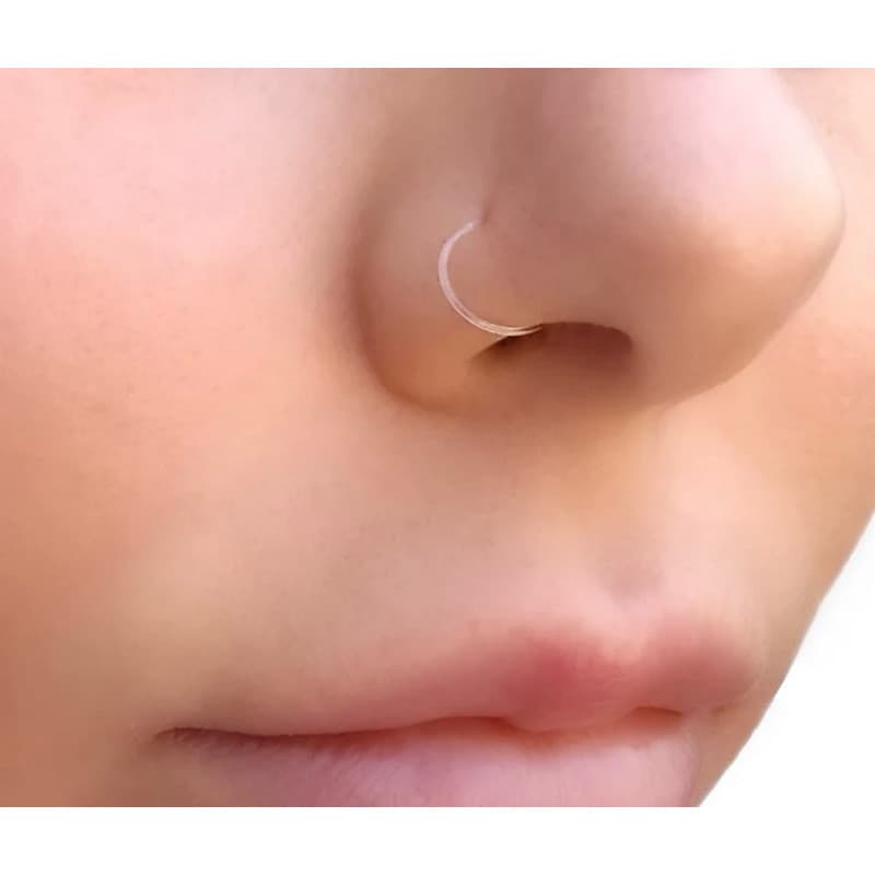 Piercing de Nariz Argola Transparente Silicone Argolinha Flexíveis