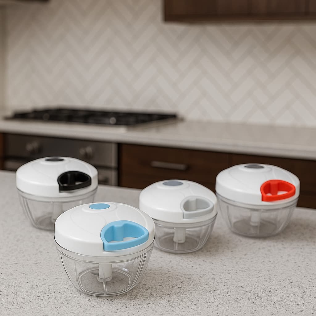 Triturador Legumes Verduras Processador de alimentos Cor Aleatória 3 Lâminas - aço Inox - 500ml