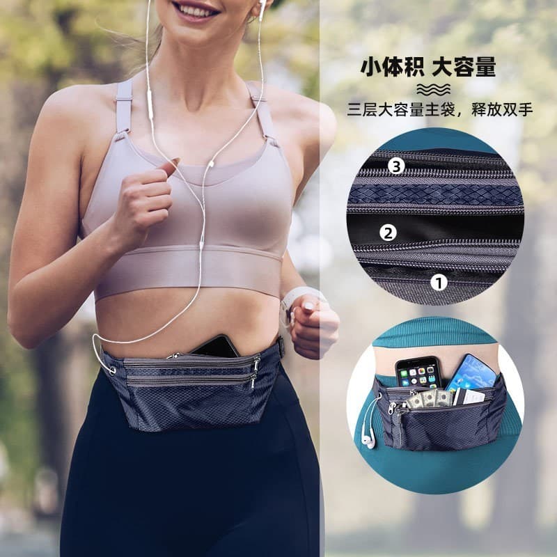 Pochete Impermeável Slim Doleira Cinta Fitness Celular 7 Polegadas Corrida Academia P-7