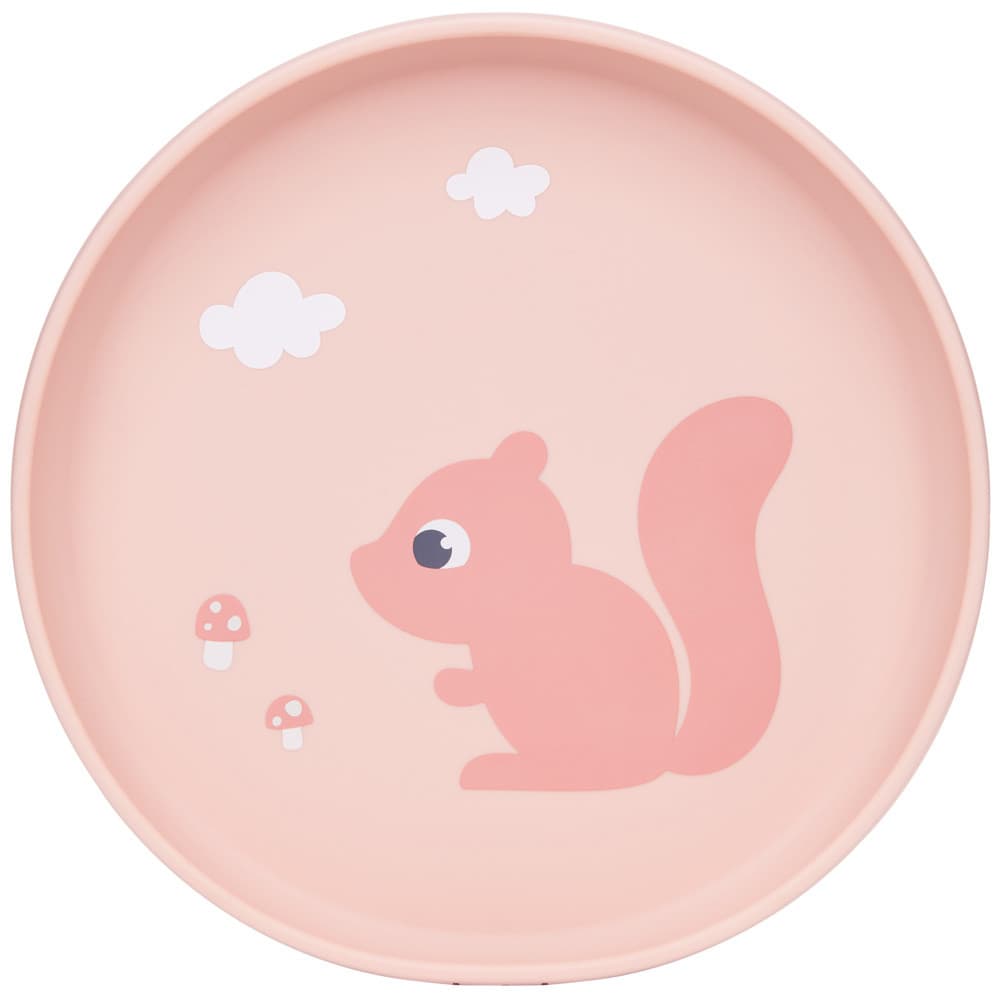 Pratinho Em Silicone Com Ventosa Cloudy Rosa Buba