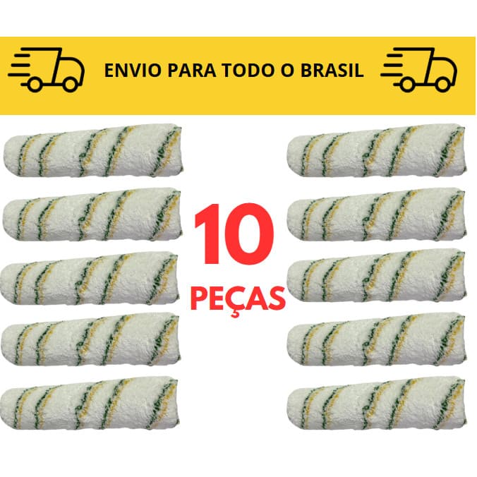 Kit Completo 8 Rolos de Pintura + Suporte Antigota Latéx / Textura Rustica / Cabelo de Anjo