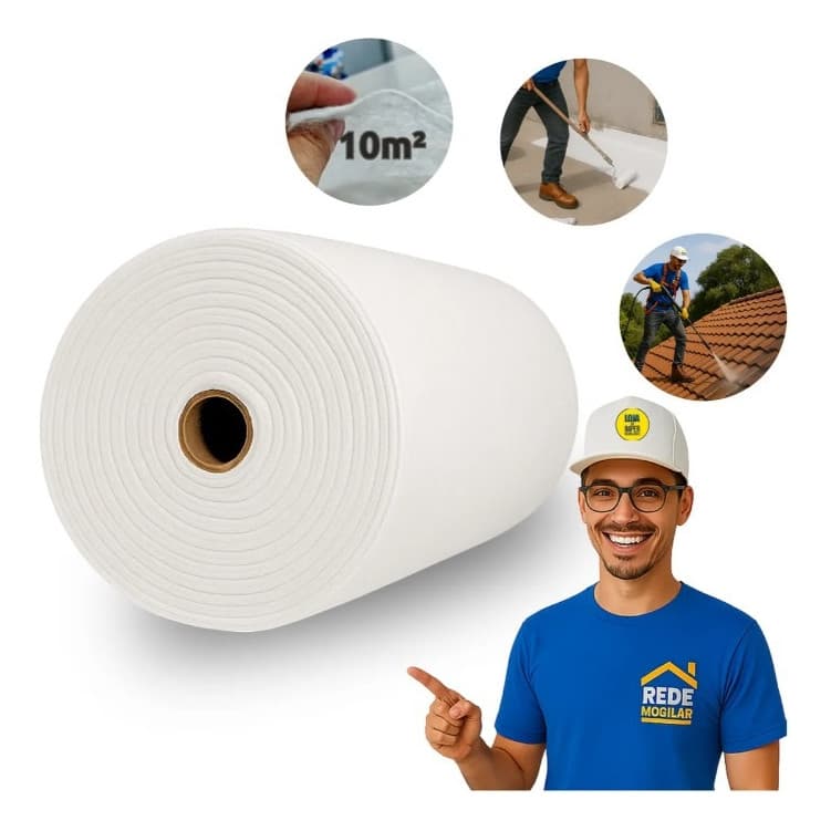 Manta Bidim Vp50 Rolo 10m2 Impermeabilização Telhado Lajes Telhas Construção