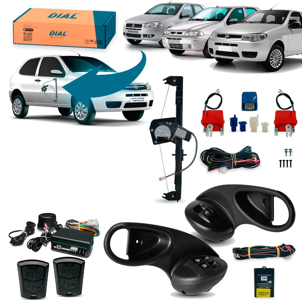 Kit Vidro Eletrico Palio/strada 2 P 2001 A 2016+trava+alarme