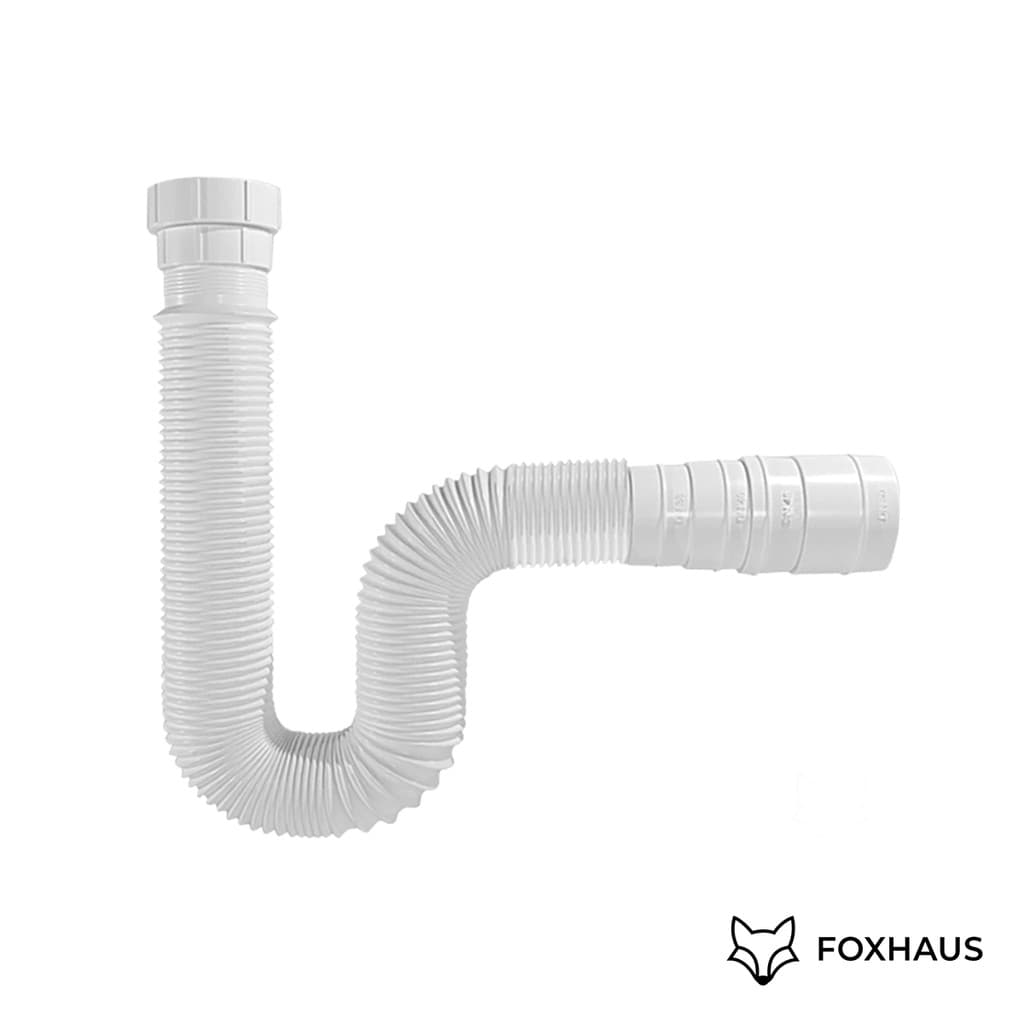 Sifão Sanfonado Universal Flexível Ajustável Pia Cozinha Lavatório Tanque Branco