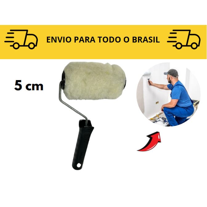 Rolo De Lã Sintética 5cm / pintura de casa / acabamentos / rolo de pintura