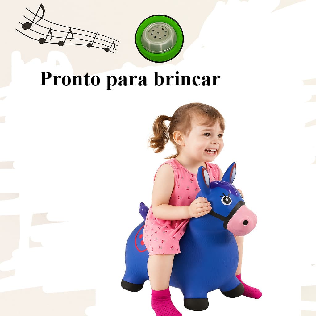 Cavalinho Upa Upa inflavel Pocoto Brinquedo Pula Pula Musica Infantil Com Musica e Led
