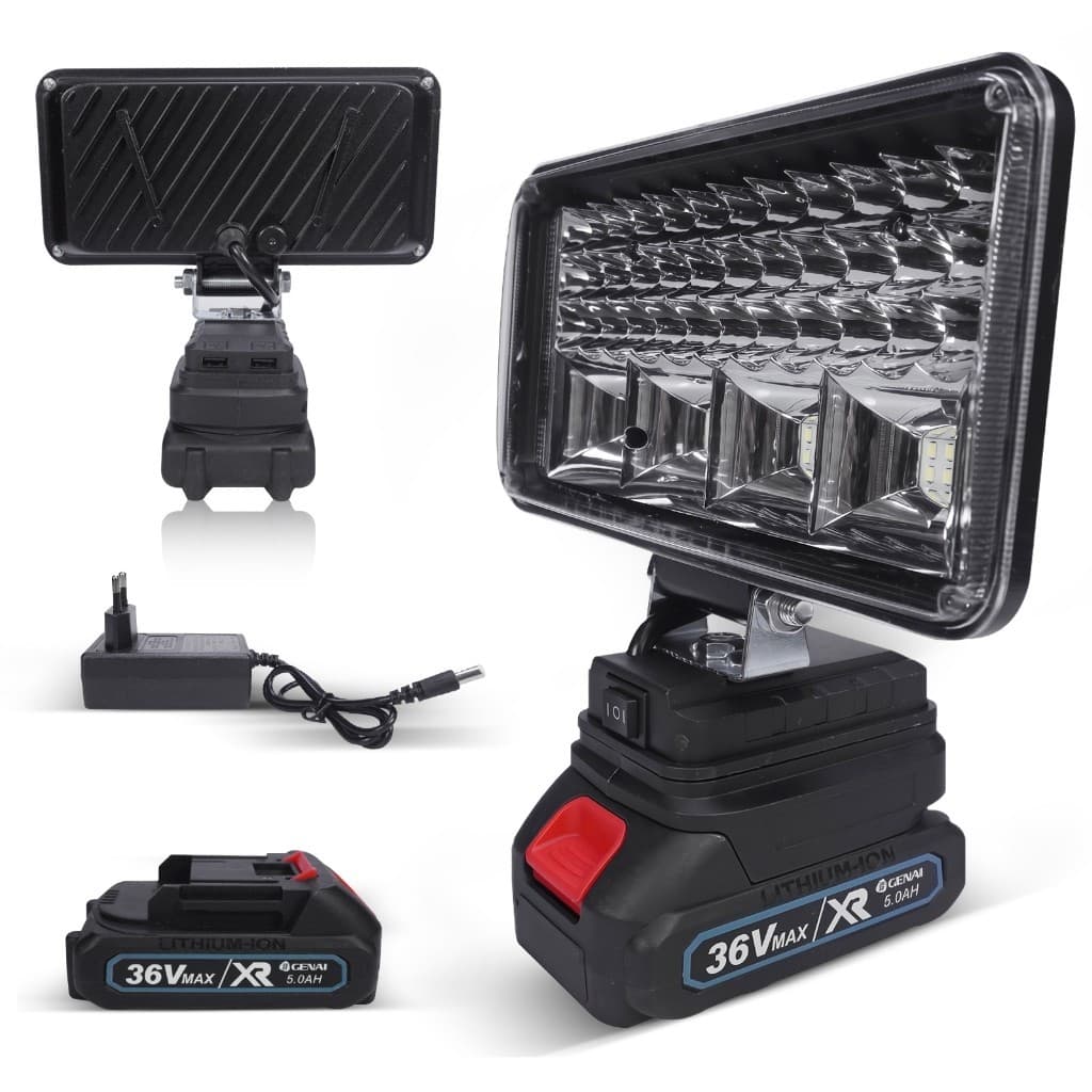 Luz LED Portátil 5-7" Recarregável, Dobrável, USB, 36V, Alta Lumino, Para Trabalho