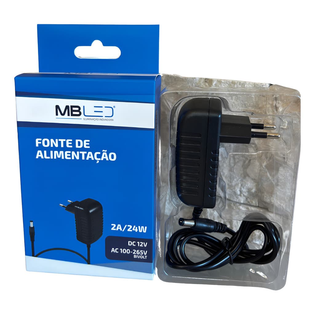 Fonte 12 Volts 2a 24w 2 Amperes P4 Fita Led Câmeras Nordecor