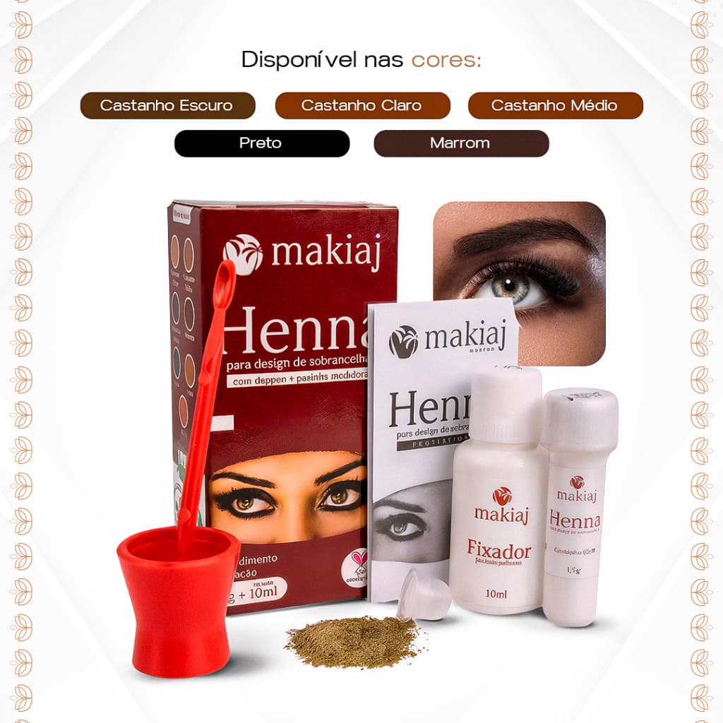 Henna Para Desing De Sobrancelhas Makiaj Promoção Original