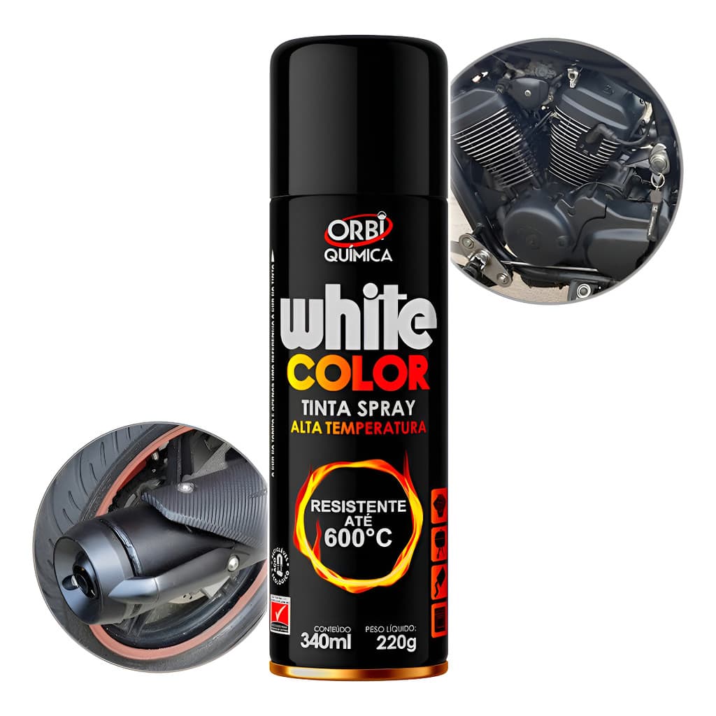 Tinta Spray Alta Temperatura 600ºc Orbi Motor Escapamento