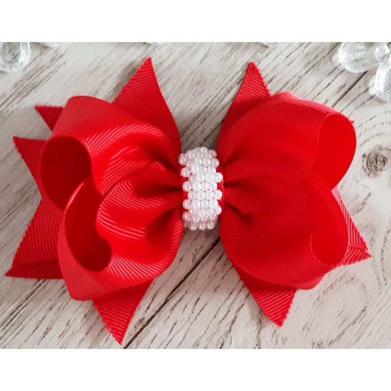 Laço de cabelo infantil Menina /Boutique grande Com Bordado em Pérolas/unidade