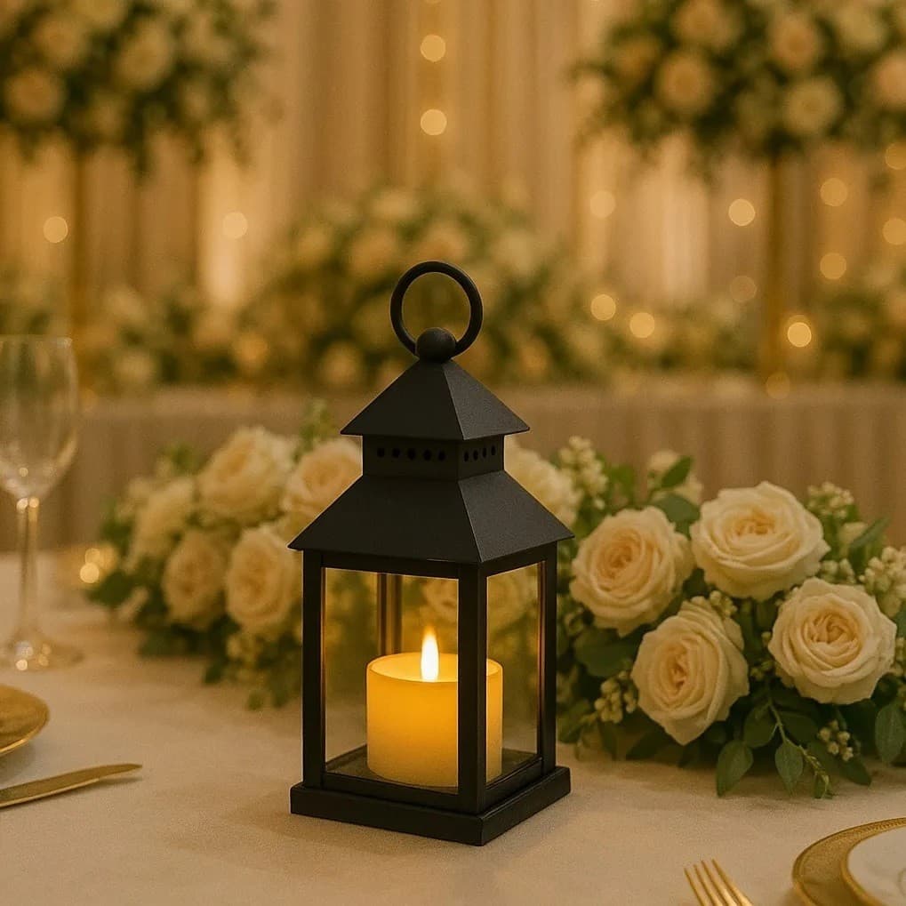 Luminária Decorativa Lanterna Marroquina Vela De Led Preto
