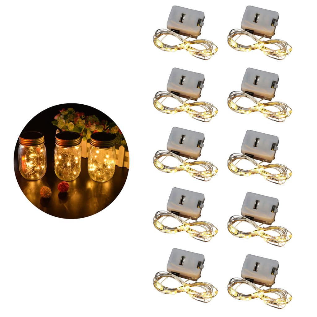 Kit Cordão Luz de Fada LED 2m Cordão Pisca Pisca 3 Funções Festa Natal Decoração Artesanato