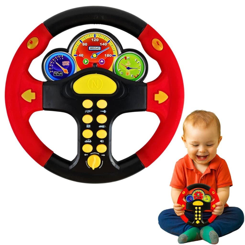 Volante interativo Atividade Brinquedo som divertido luz led