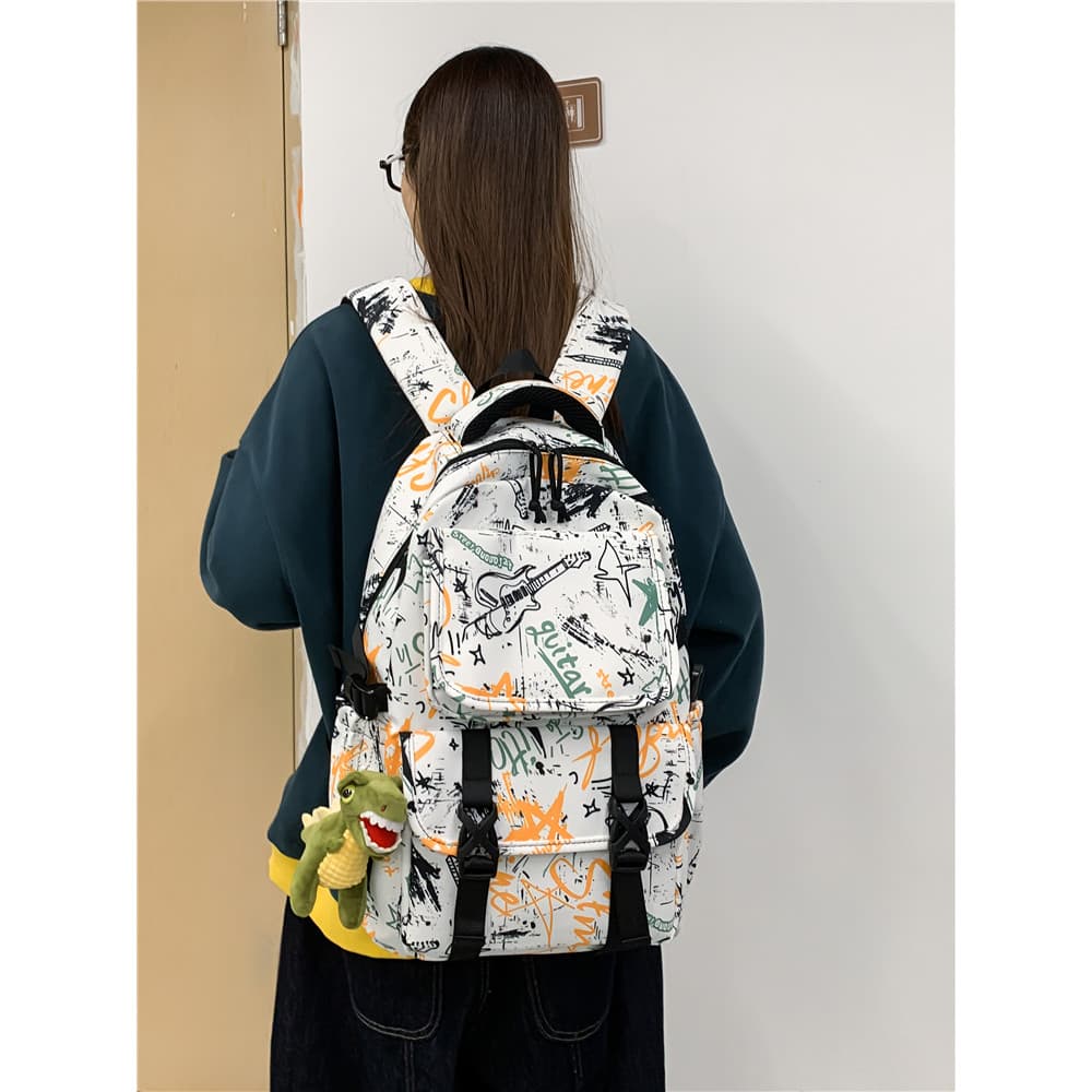 2026 novo estilo Graffiti mochila americana high Street na moda mochila meninos meninas estudantes do ensino médio grand