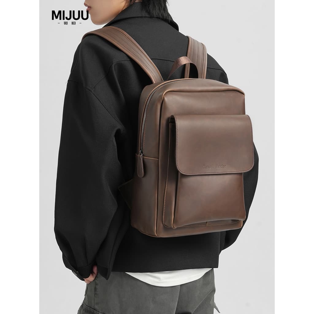 Procurando mochila antiga de alta qualidade bolsa escolar masculina 47cm 53cm mochila de viagem de negócios masculina de