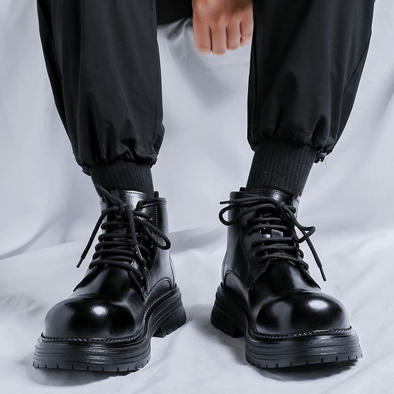 Martin botas masculinas de alta qualidade estilo britânico ferramentas na moda sapatos de sola macia superfície média bo