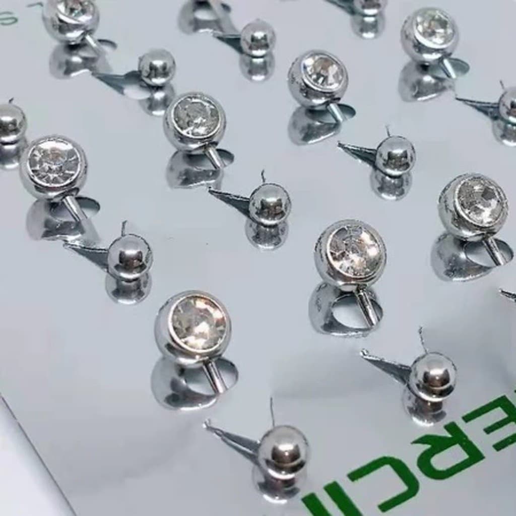 Piercing De Umbigo Em Aço Cirúrgico Cartela Com 12 Unidades