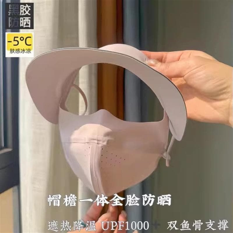 Verão novo estilo gancho de orelha chapéu borda integrada máscara protetor solar de rosto inteiro Anti-ultravioleta supo