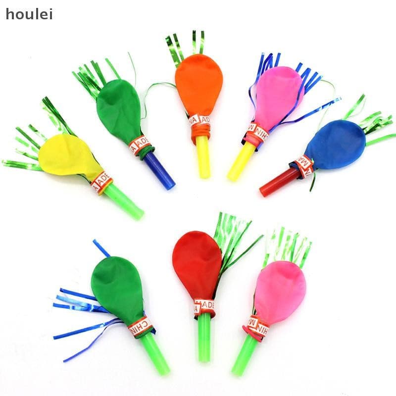 houl 50 Peças Apito Colorido Soprando Dragão Com Balão Para Crianças Festa De Aniversário Favores Decoração Brinquedos S