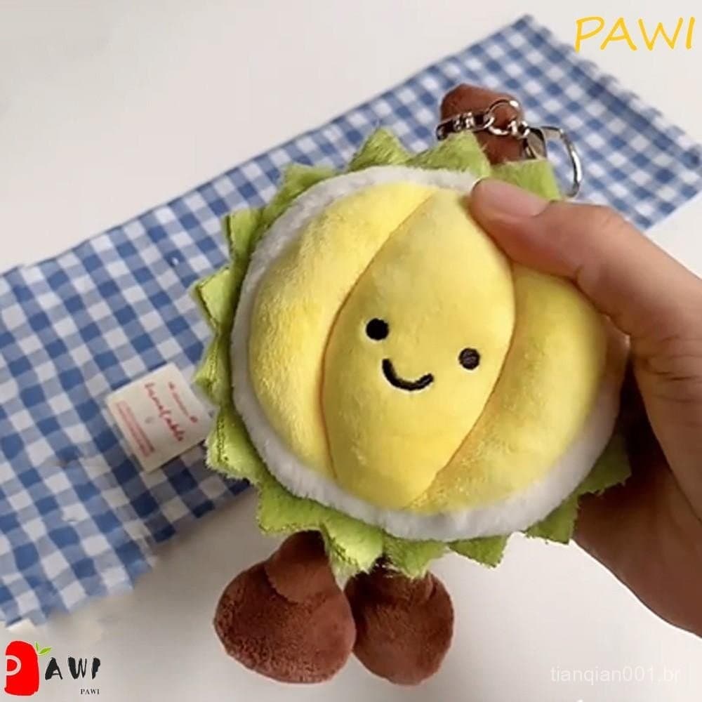 Pingente de Brinquedo de Pelúcia PAWI Durian, Chaveiro de Fruta Colecionável Fofo, Brinquedo Fofo TDA7