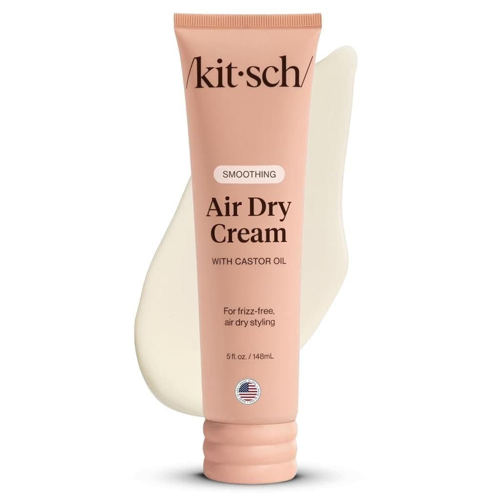 Kitsch Creme Alisante de Secagem ao Ar para Cabelo – Produto para Controle de Frizz com Óleo de Rícino e Óleo de Coco –