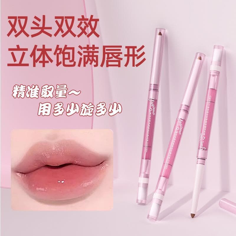 Akino Delineador labial de maquiagem de longa duração Pincel labial de duas cabeças à prova d'água de longa duração Bato