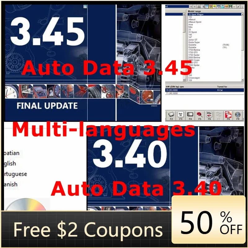 2026 Venda Quente AUTO DATA 3.45 Diagramas de Fiação Vídeo de Instalação de Dados AutoData 3.40 CD Multi-idiomas Unidade