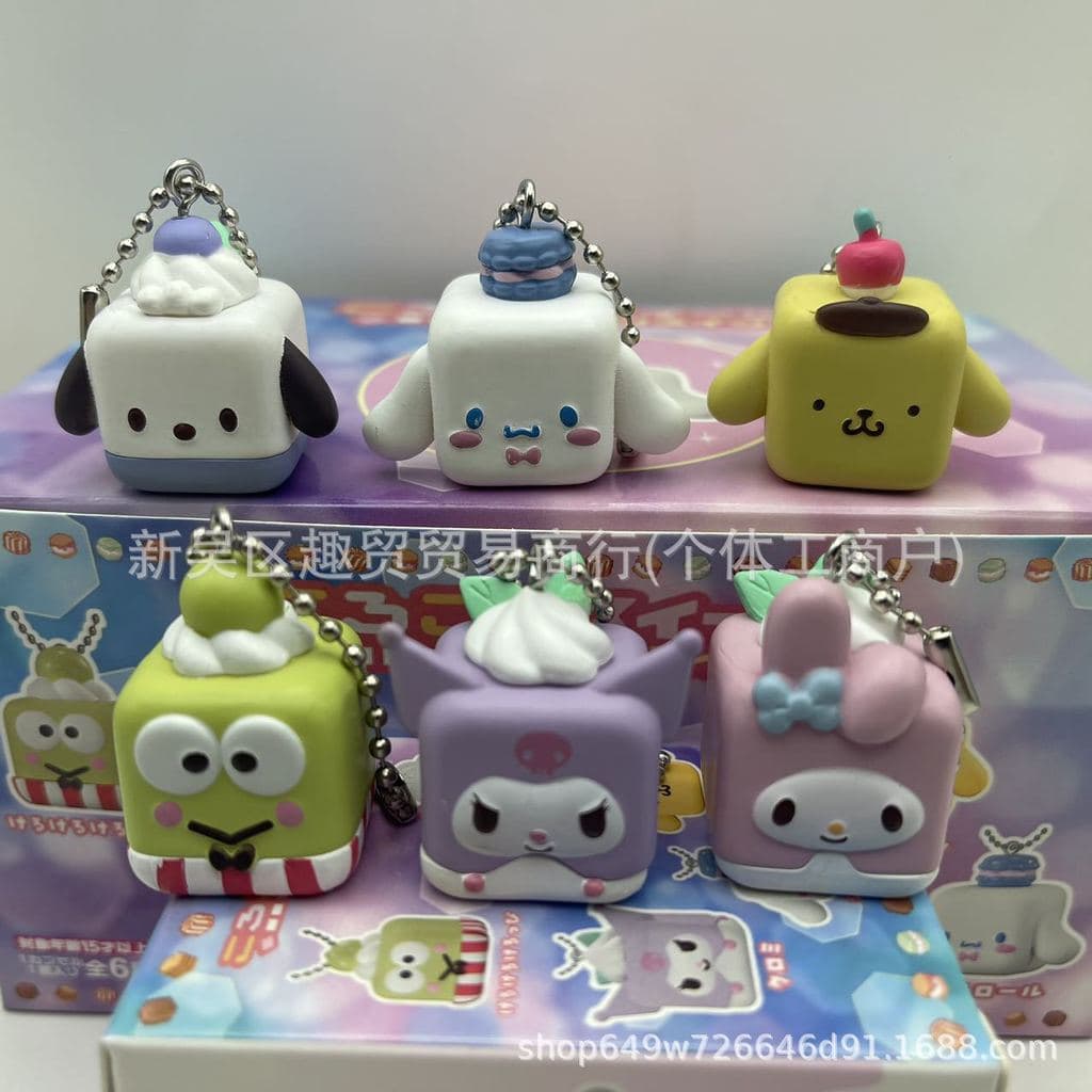 Nova Caixa Surpresa de Sobremesas Sanrio O-block, Pingente da Moda, Boneca Kuromi, Brinquedo, Ornamento, Gashapon